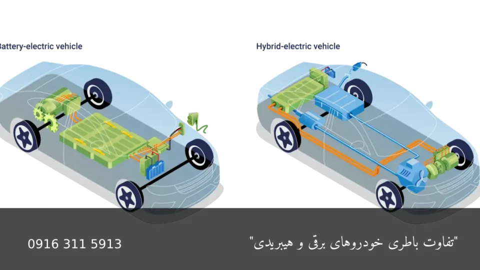 تفاوت باطری خودروهای برقی و هیبریدی - امداد باطری اهواز